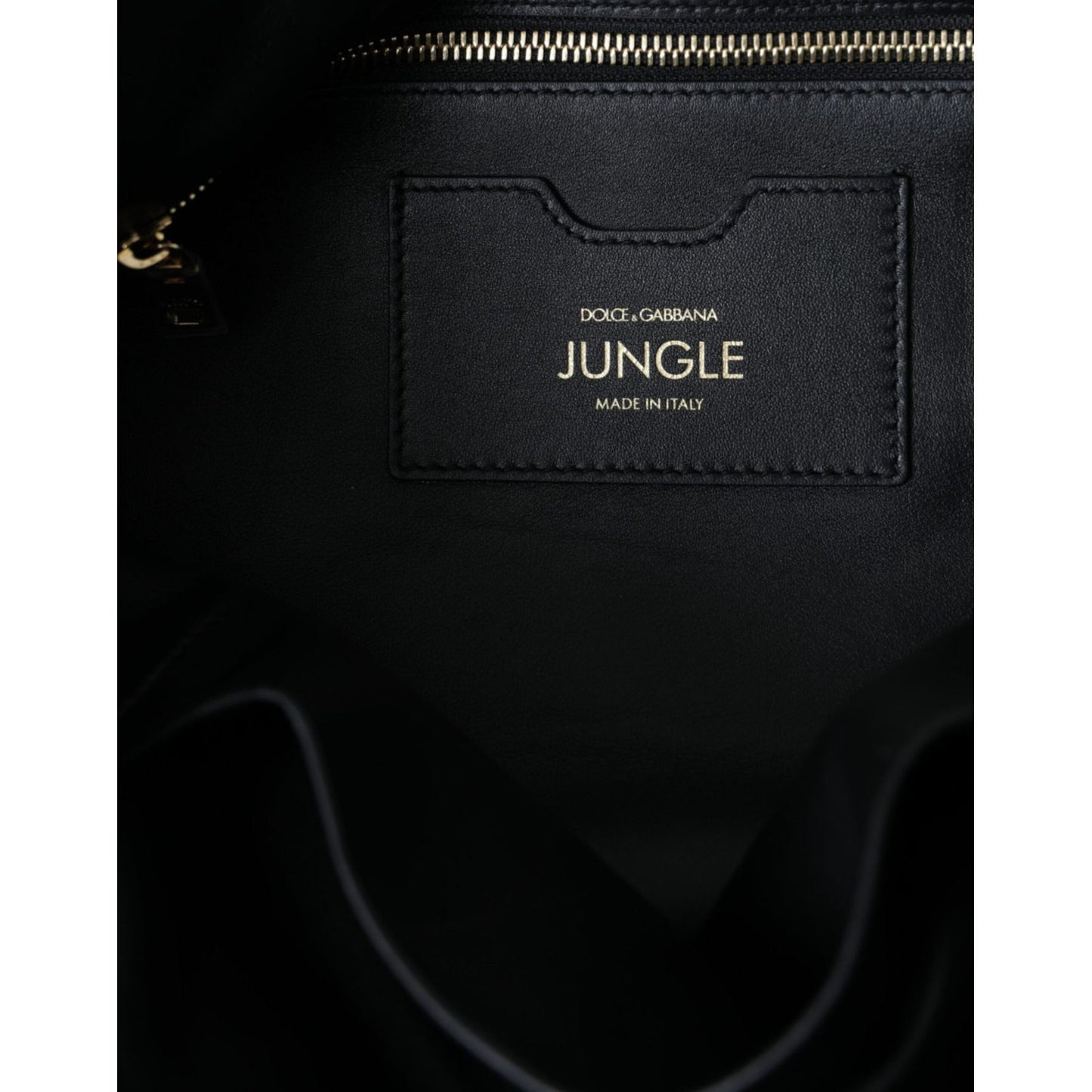 Dolce & Gabbana Black Leather JUNGLE Quilted Shopping Tote Bag