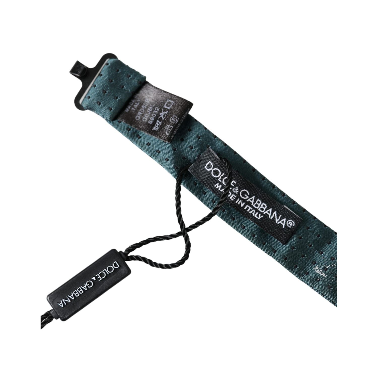ربطة عنق بابيلون للرجال من دولتشي آند غابانا باللون الأخضر من الحرير قابلة للتعديل
