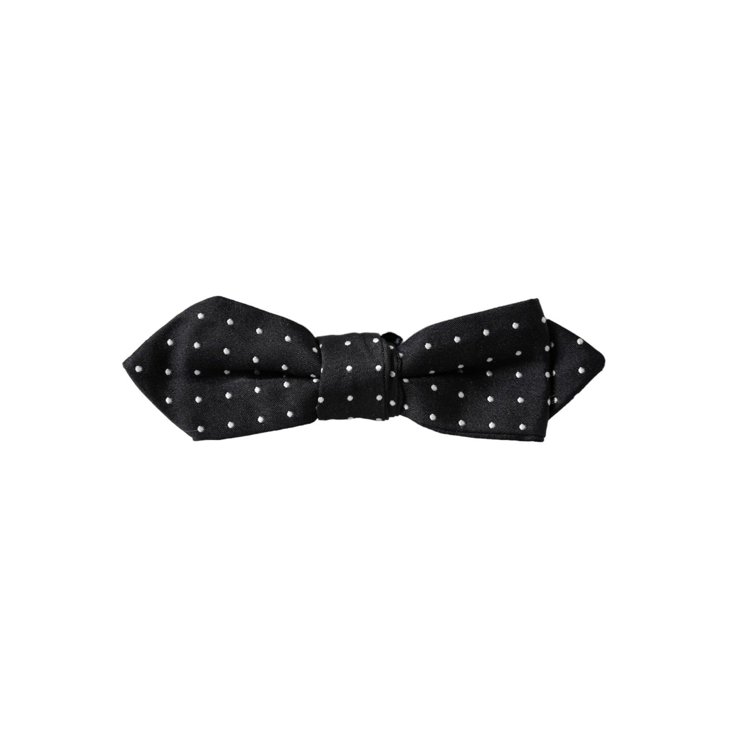 Dolce & Gabbana Black Silk Polka Dot Adjustable Neck Men Papillon Bow Tie