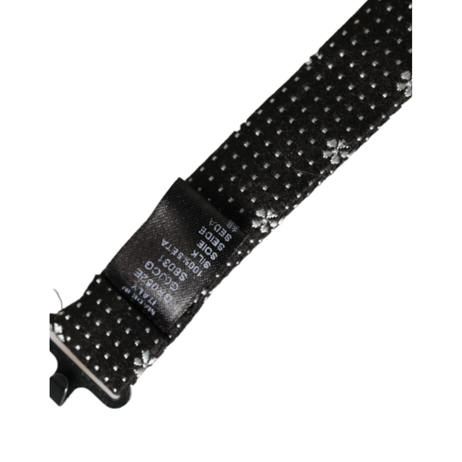 ربطة عنق بابيلون للرجال من دولتشي آند غابانا مصنوعة من الحرير الأسود قابلة للتعديل