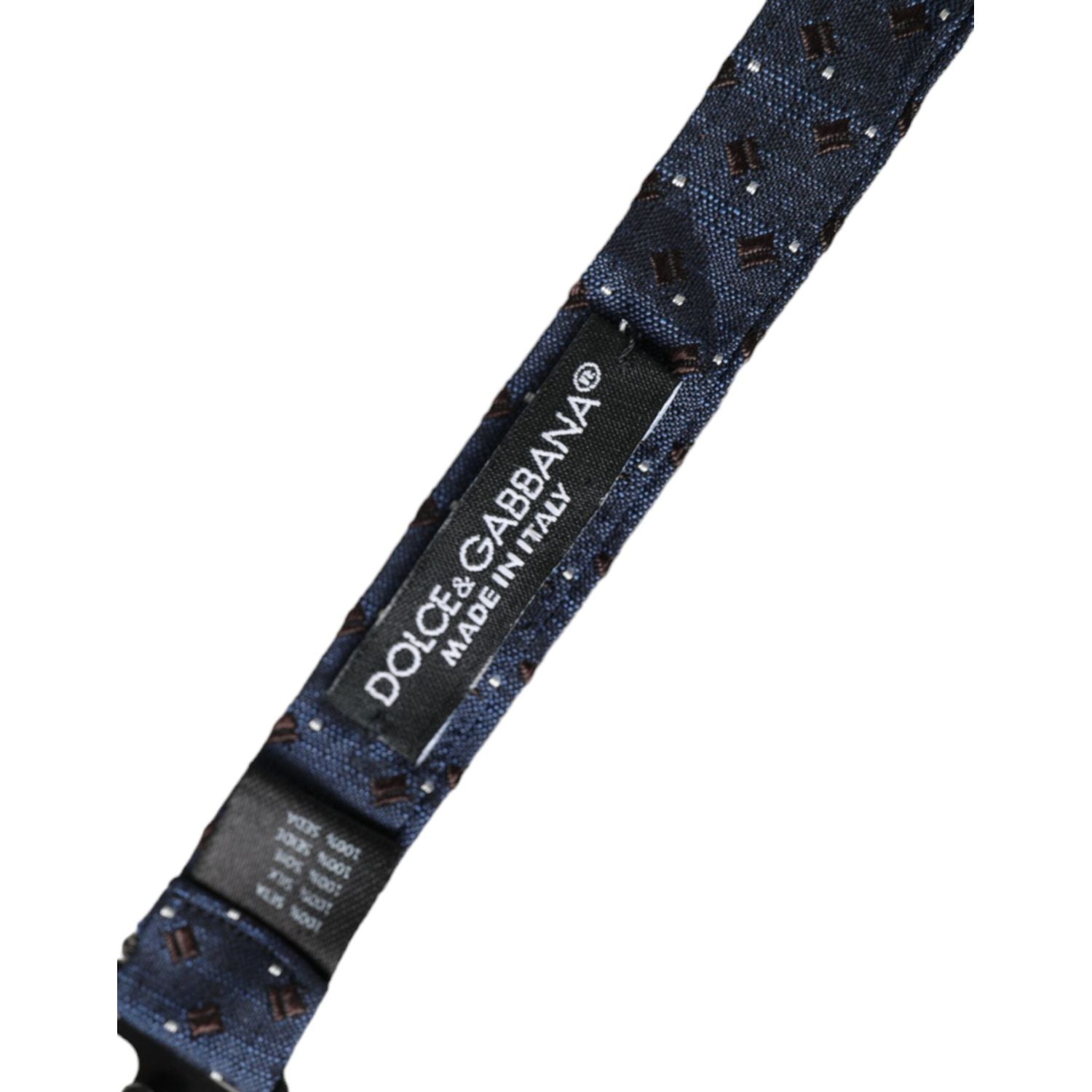 ربطة عنق بابيلون من دولتشي آند غابانا للرجال قابلة للتعديل بنقوش من الحرير باللون الأزرق الداكن