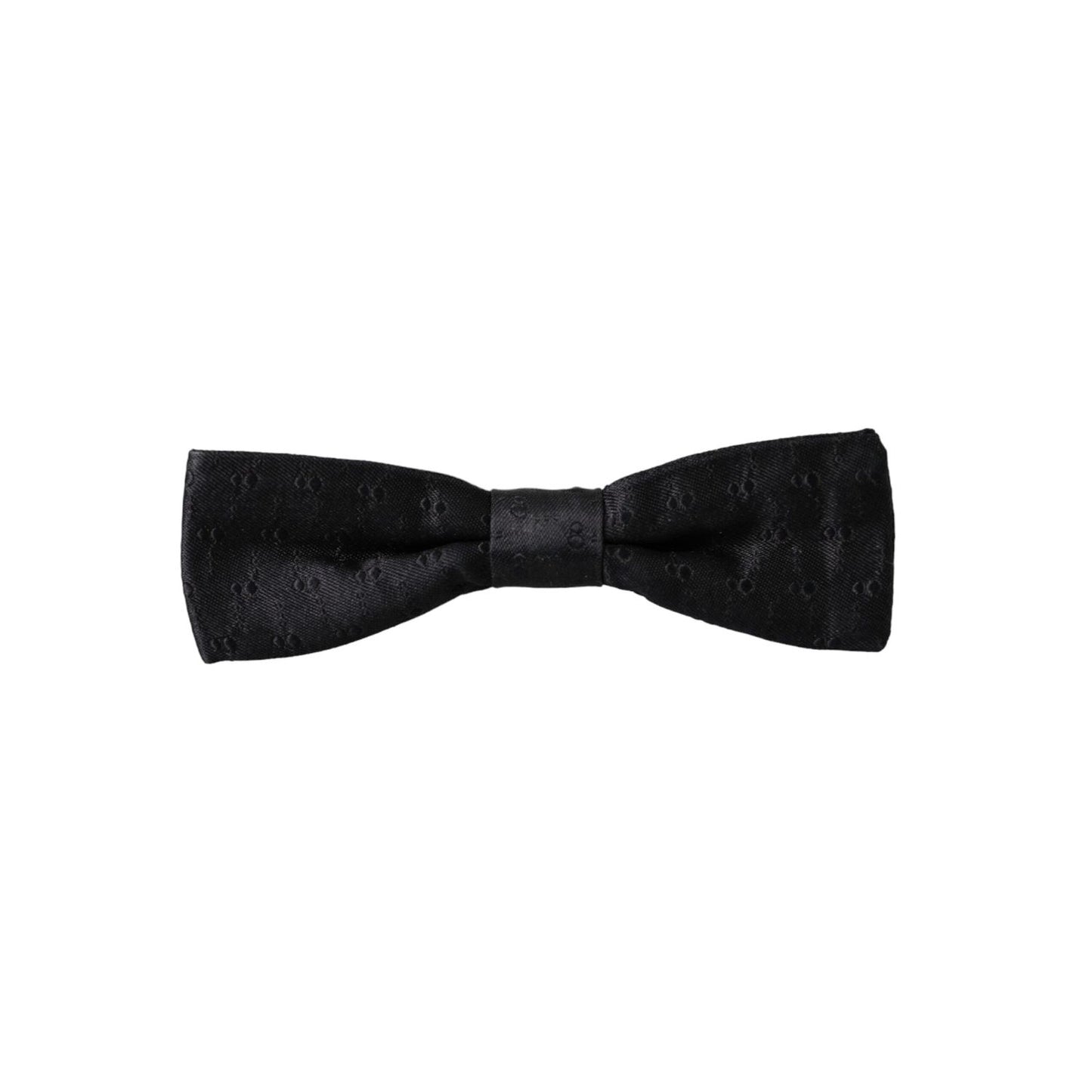 Dolce & Gabbana Black Silk Patterned Adjustable Neck Men Bow Tie FT3930