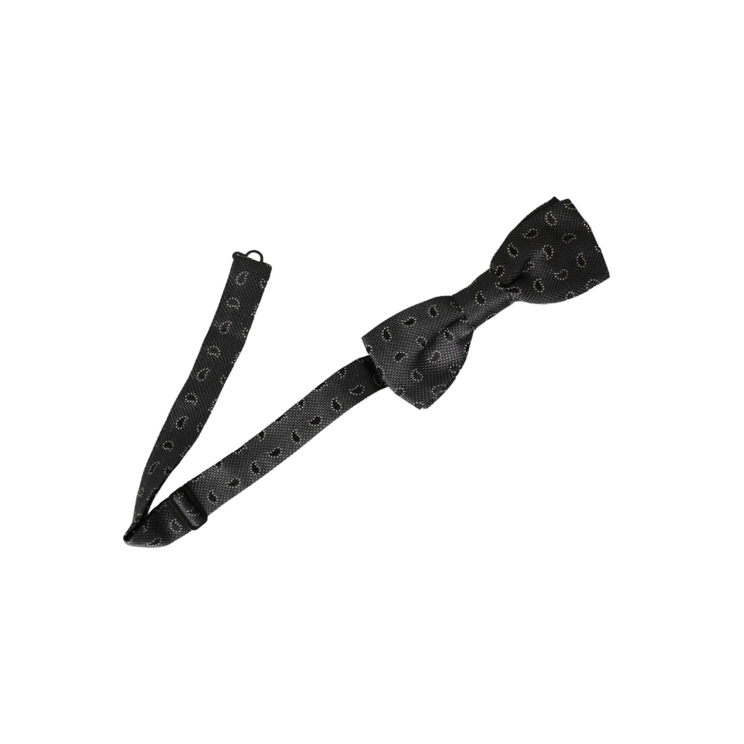 ربطة عنق قابلة للتعديل من دولتشي آند غابانا للرجال من الحرير الأسود