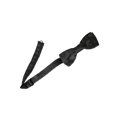 Dolce & Gabbana Black Silk Patterned Adjustable Neck Men Bow Tie