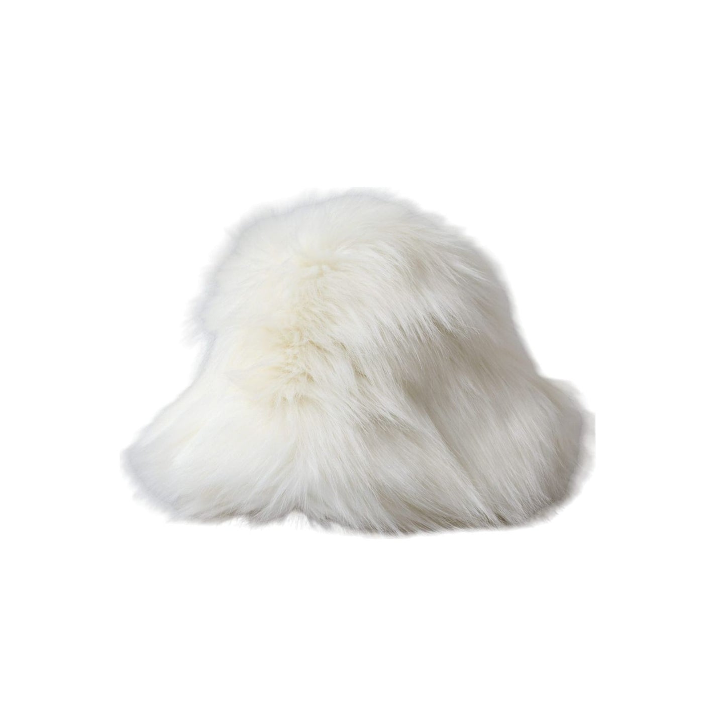 Dolce & Gabbana White Acrylic Fur Womens Bucket Hat