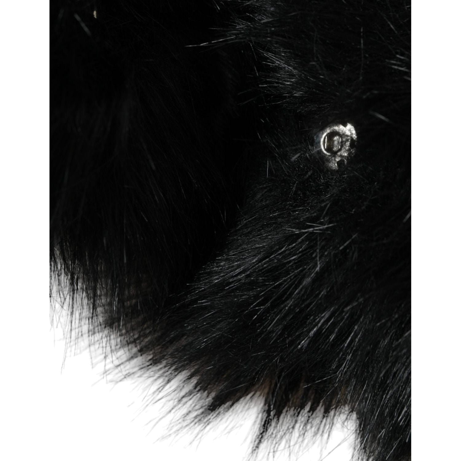 Dolce & Gabbana Black Faux Fur Whole Head Wrap Hat