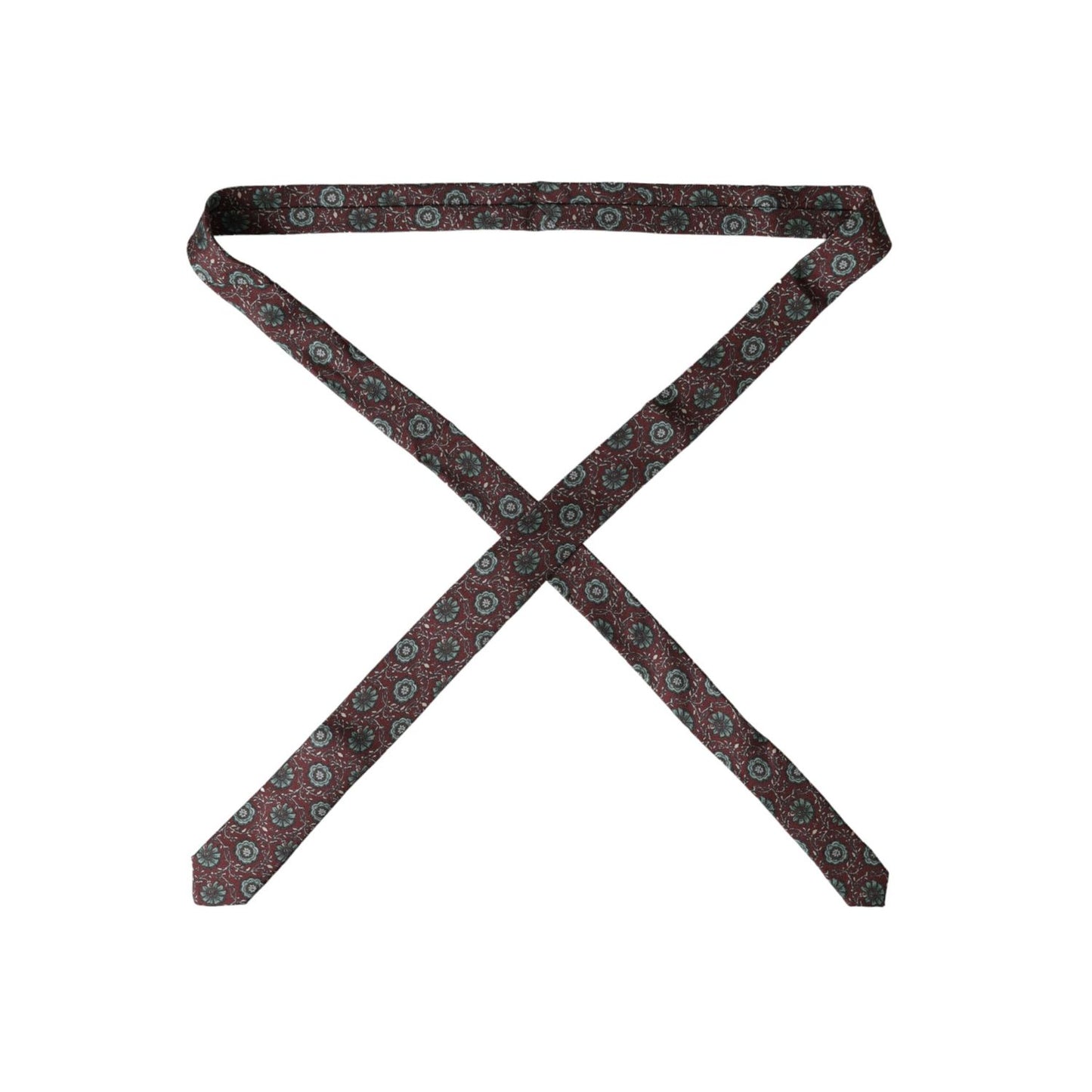 Dolce & Gabbana Maroon Floral 100% Silk Adjustable Men Tie