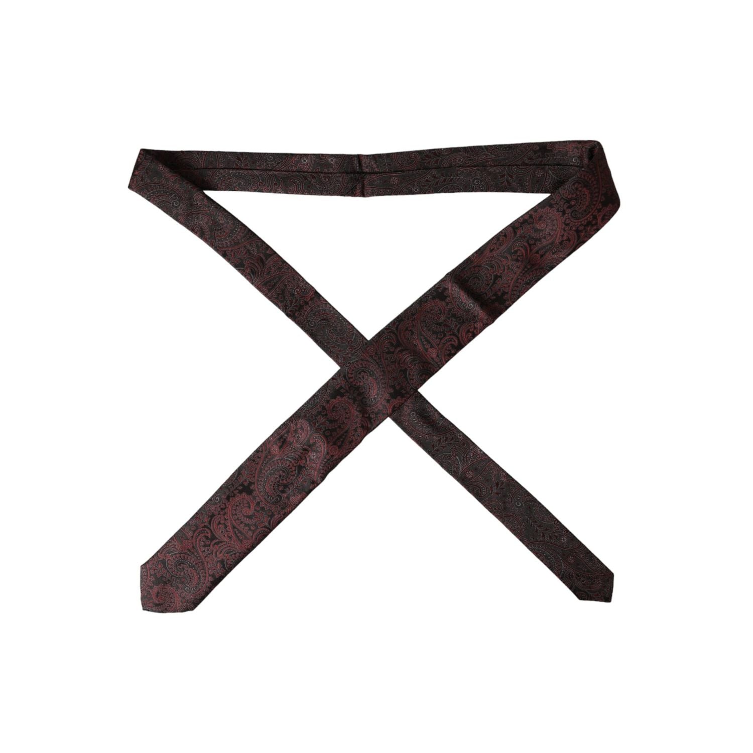 Dolce & Gabbana Bordeaux Patterned Silk Adjustable Men Tie