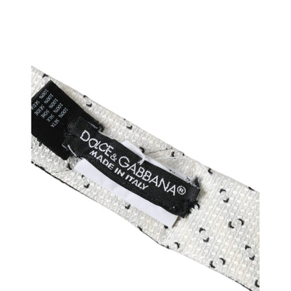 Dolce & Gabbana Black White Patterned Adjustable Tie