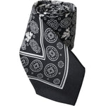 Dolce & Gabbana Black Patterned 100%Silk Adjustable Tie KRA3392