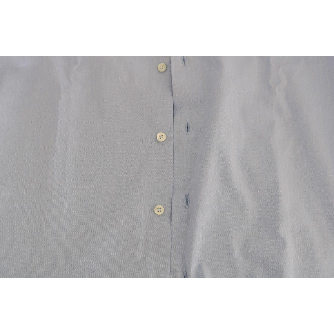 Cavalli Light Blue Cotton Slim Fit Dress Shirt