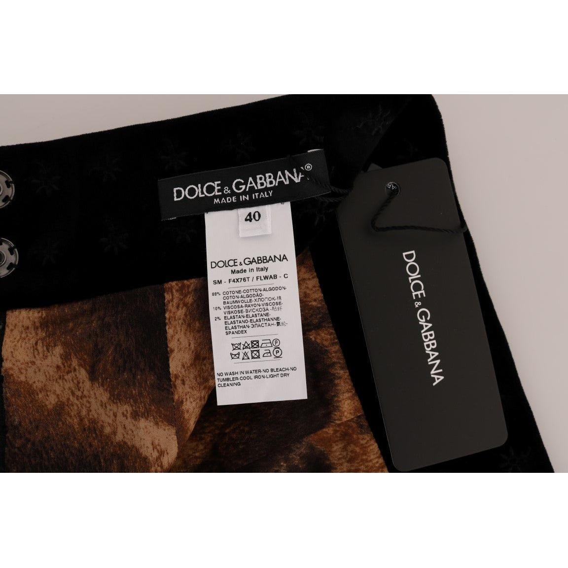 تنورة قلم رصاص مخملية مطرزة على طراز الباروك من دولتشي آند غابانا