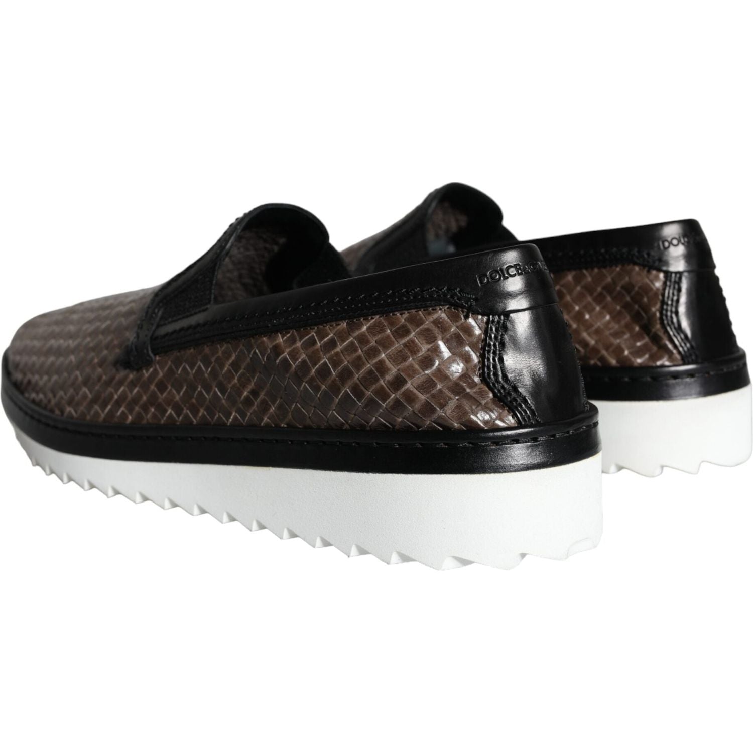 حذاء دولتشي آند غابانا رجالي من الجلد البني والأسود