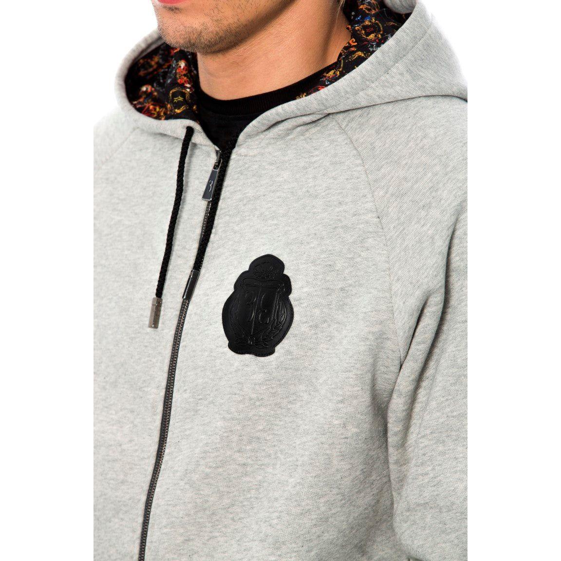 بدلة رياضية أنيقة رمادية اللون من القطن بغطاء رأس من Billionaire Italian Couture