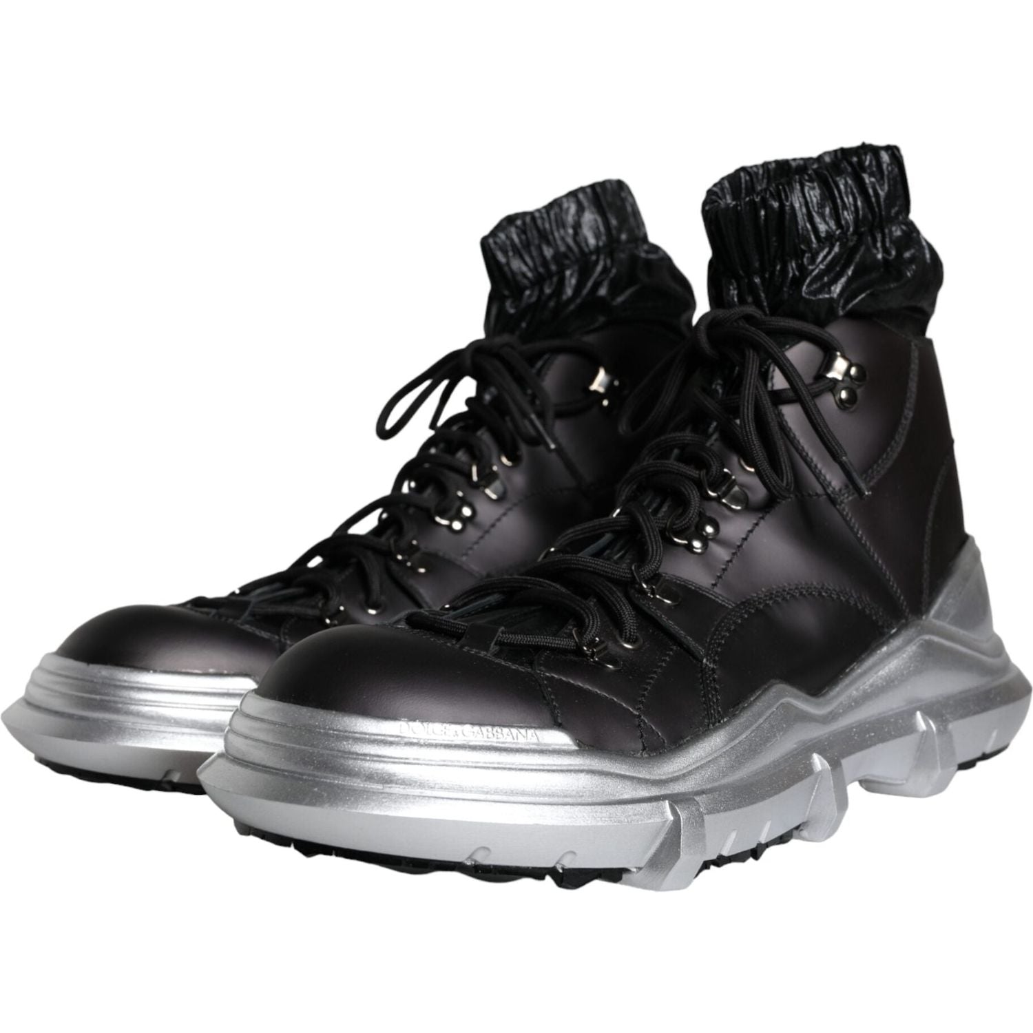 حذاء سنيكرز جاليليو أسود من النايلون عالي الرقبة من دولتشي آند غابانا