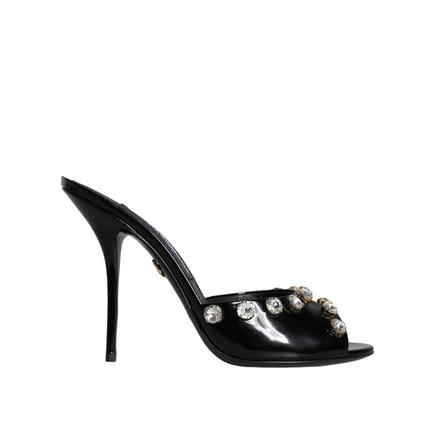Dolce & Gabbana Black Crystal Heels Keira Sandals Shoes