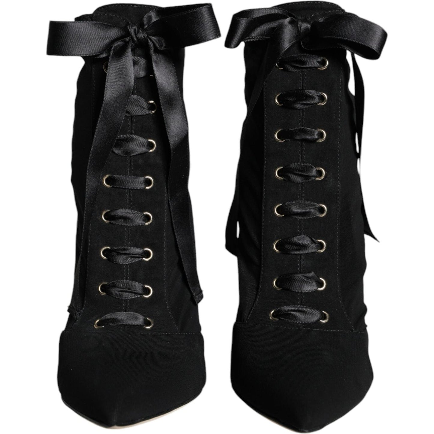 Dolce & Gabbana Black Jersey Stretch Ankle Booties Shoes LA11378-35.5