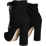 Dolce & Gabbana Black Jersey Stretch Ankle Booties Shoes LA11378-35.5