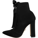 Dolce & Gabbana Black Jersey Stretch Ankle Booties Shoes LA11378-35.5