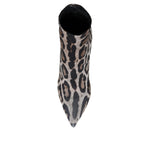 Dolce & Gabbana Gray Leopard Stretch Heels Ankle Boots Shoes