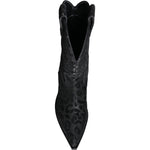 Dolce & Gabbana Black Gray Leopard Cowboy Boots Shoes LA11525#1-38.5