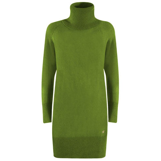 Yes Zee Green Viscose Dress YE-13720-S