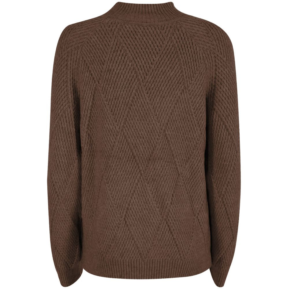 Yes Zee Brown Acrylic Women Sweater