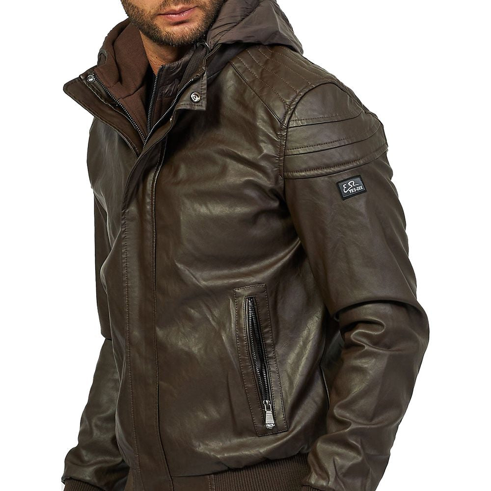 Yes Zee Brown Polyethylene Jacket YE-13674-M