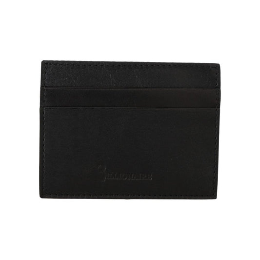 Billionaire Italian Couture Black Leather Cardholder Wallet VAS1445