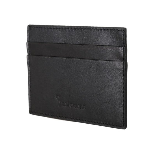 Billionaire Italian Couture Black Leather Cardholder Wallet VAS1445
