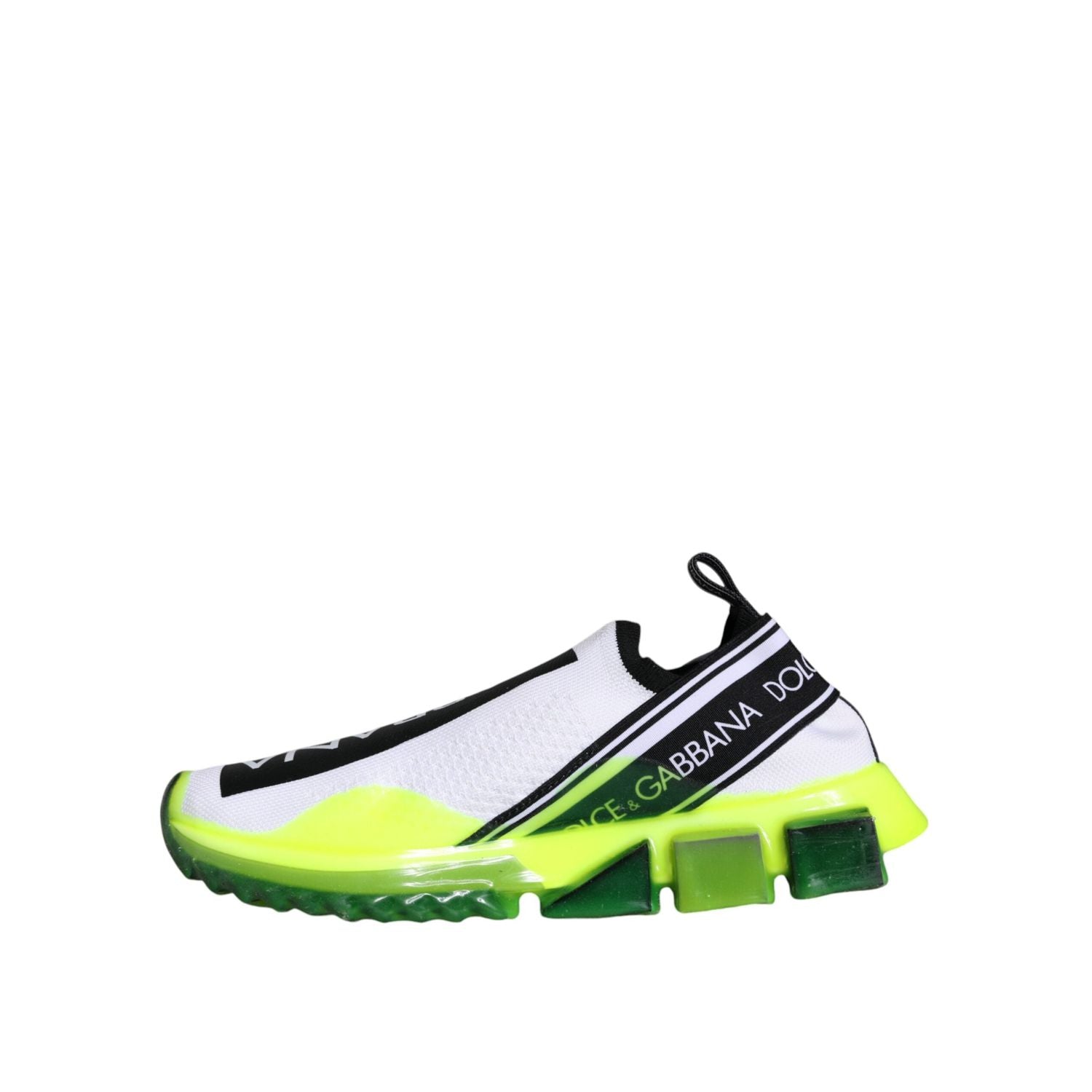 حذاء سنيكرز دولتشي آند غابانا أبيض وأصفر سهل الارتداء