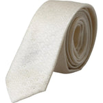 Dolce & Gabbana Off White Patterned Silk Adjustable Men Tie KRA3373