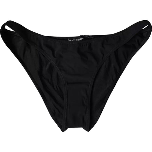 Dolce & Gabbana Black Nylon Swimwear Beachwear Bottom Bikini BIK1817-3