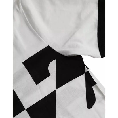 Dolce & Gabbana Black White Jazz Print Cotton Short Sleeves T-shirt