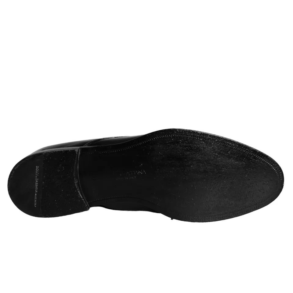 حذاء رسمي رجالي من دولتشي آند غابانا مصنوع من جلد العجل باللون الأسود