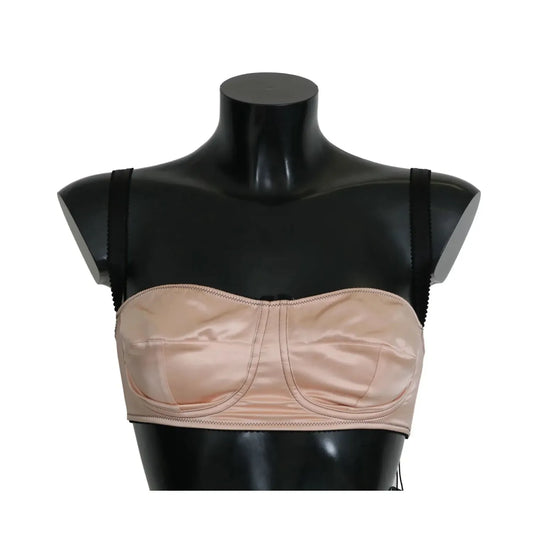 Dolce & Gabbana Black Straps Pink Balconcino Bra