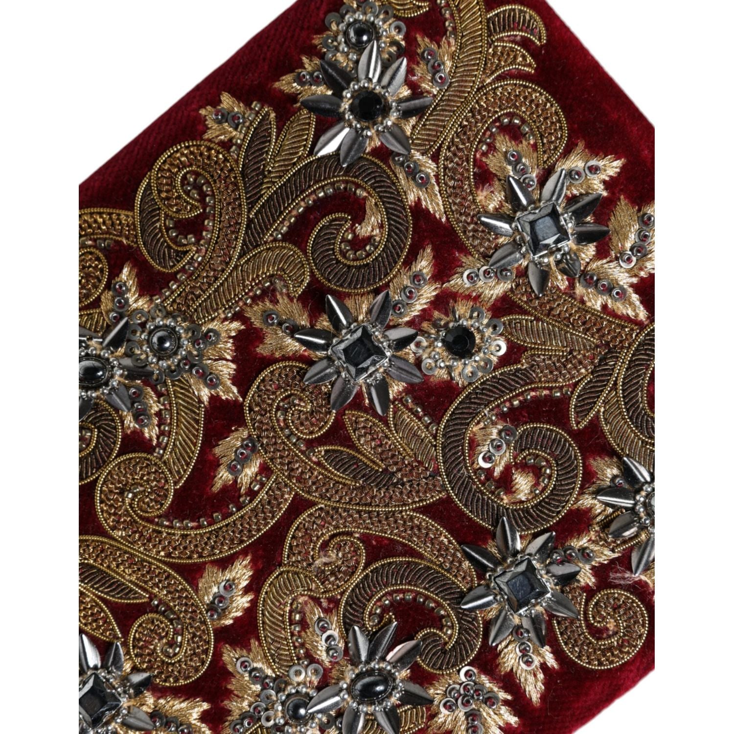 حقيبة كلاتش للحفلات المسائية من دولتشي آند غابانا بإطار ذهبي من المخمل الأحمر