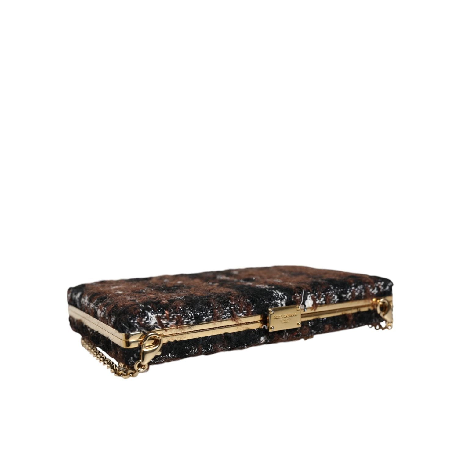 حقيبة كلاتش من دولتشي آند غابانا متعددة الألوان من التويد مزينة بالزهور للحفلات المسائية