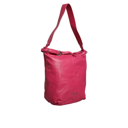 Patrizia Pepe Fuchsia Pink Leather Shoulder Purse Tote Bag