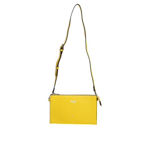 MSGM Yellow Leather Logo Crossbody Sling Shoulder Bag BAG1577