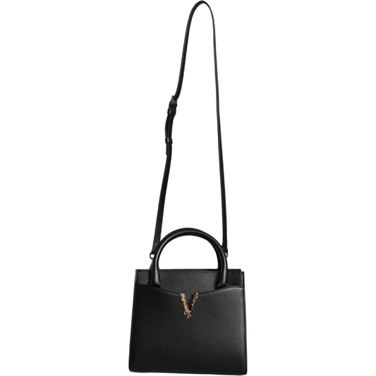 Versace Black Small Leather TopHandle Shoulder Crossbody Bag BAG1599