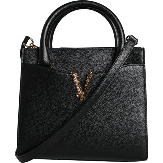 Versace Black Small Leather TopHandle Shoulder Crossbody Bag BAG1599