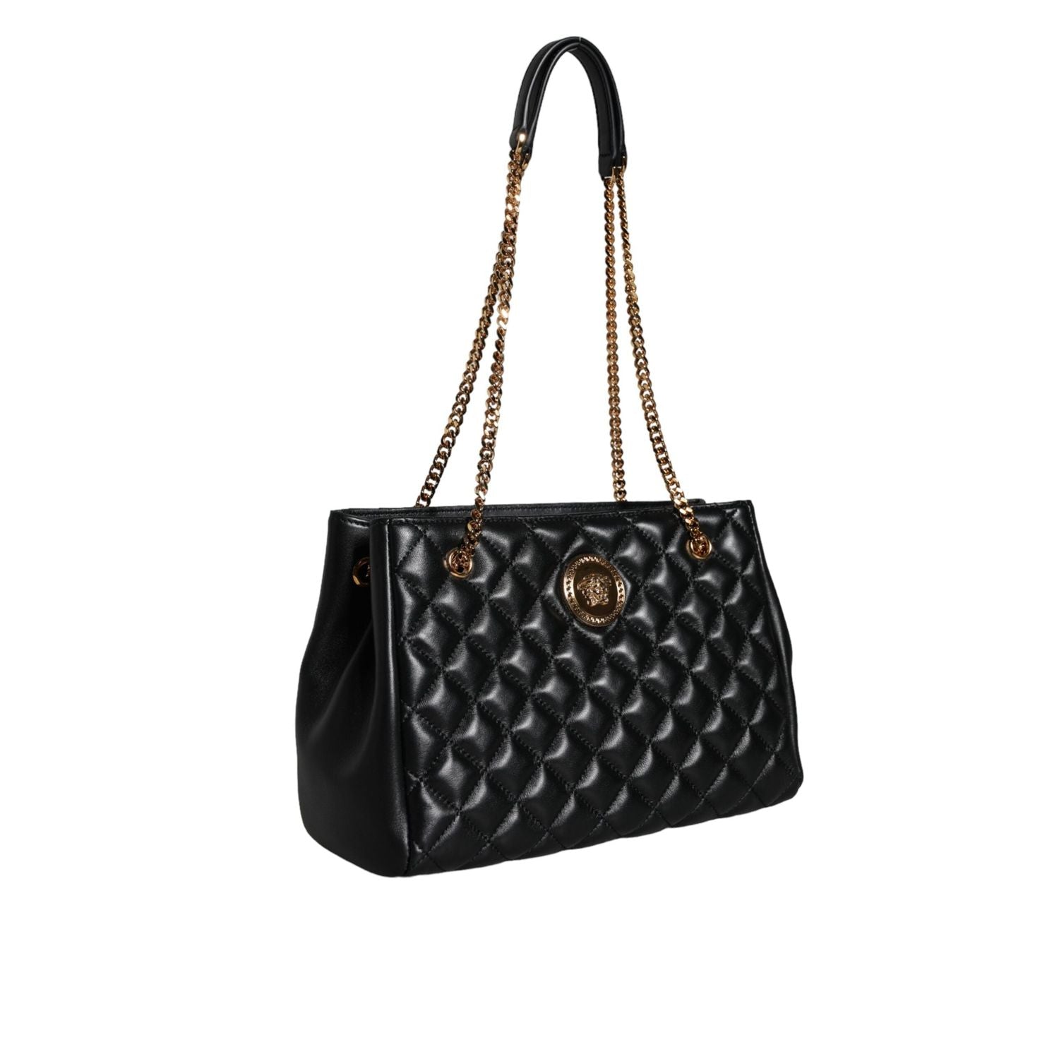 Front view with bag zipped and handles upright.