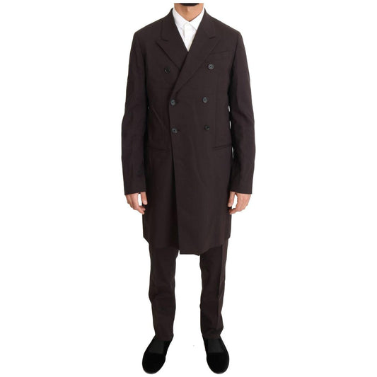 Dolce & Gabbana Bordeaux Wool Stretch Long 3 Piece Suit KOS1096-1