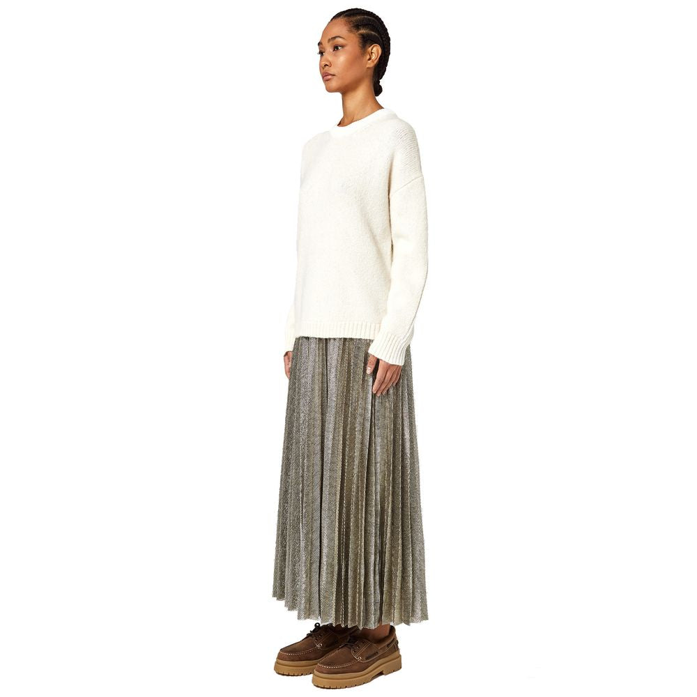 Alpha Studio White Recycled Wool Women Sweater AL-13837-IT46 | L