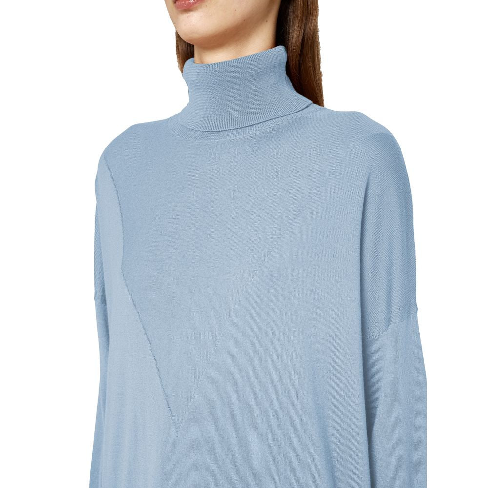 Alpha Studio Light Blue Silk Women Sweater