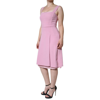 Dolce & Gabbana Pink A-line Flare Viscose Sleeveless Dress