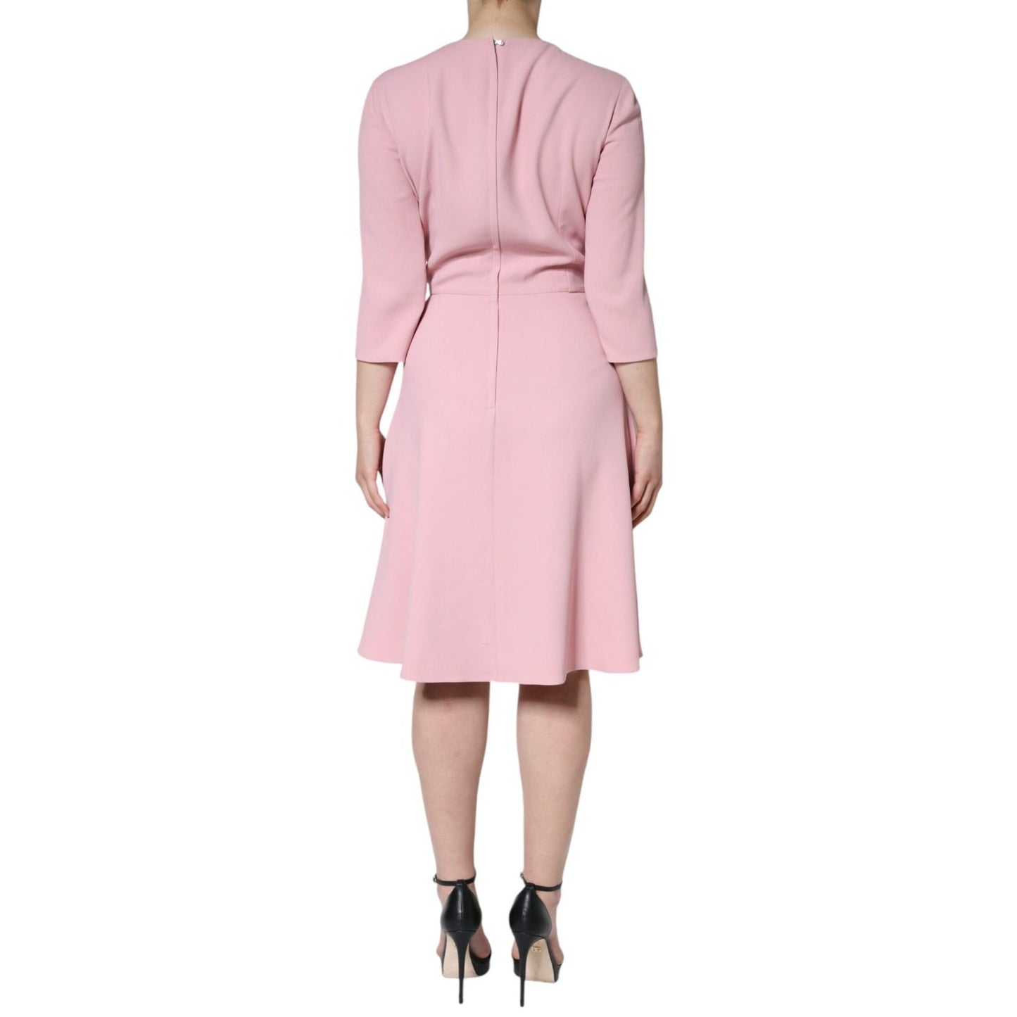 Dolce & Gabbana Pink A-line Viscose 3/4 Sleeves Dress