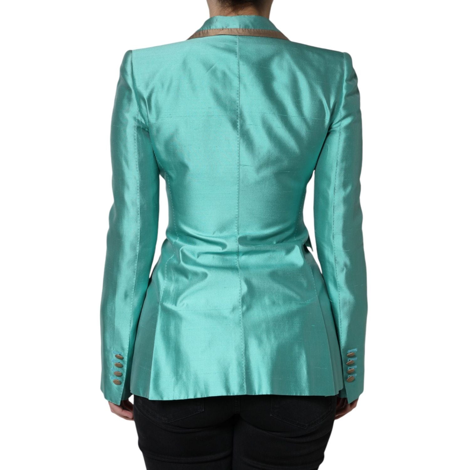Dolce & Gabbana Metallic Green Single Breasted Blazer Jacket