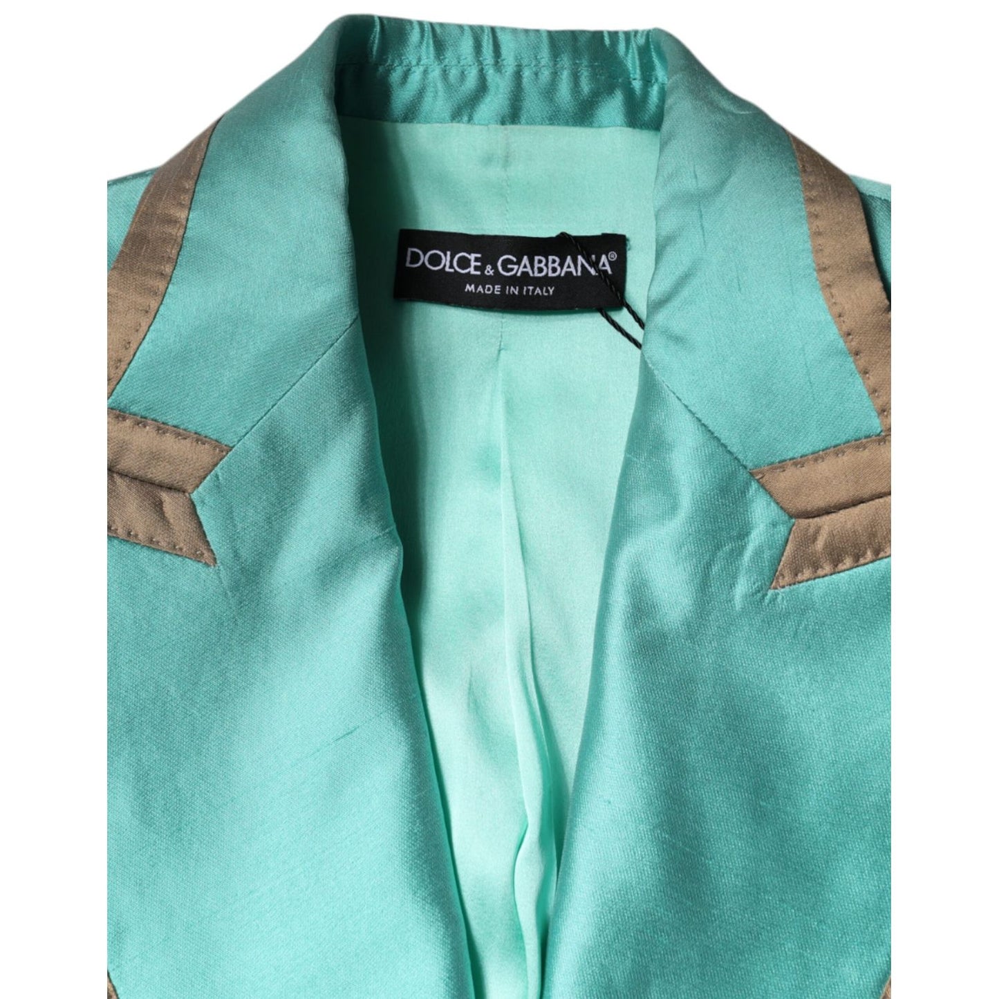 Dolce & Gabbana Metallic Green Single Breasted Blazer Jacket